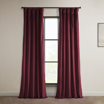 Exclusive Fabrics Heritage Plush Velvet Room Darkening Curtains (1 Panel) Luxury Velvet Curtains for Bedroom & Living Room.