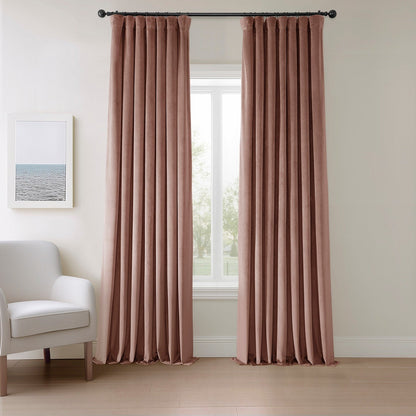 Exclusive Fabrics Heritage Plush Velvet Room Darkening Curtains (1 Panel) Luxury Velvet Curtains for Bedroom & Living Room.