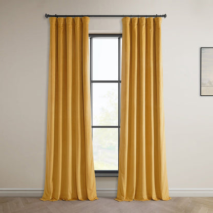 Exclusive Fabrics Heritage Plush Velvet Room Darkening Curtain (1 Panel) - Luxurious Single Drapery for Enhanced Room Darkening