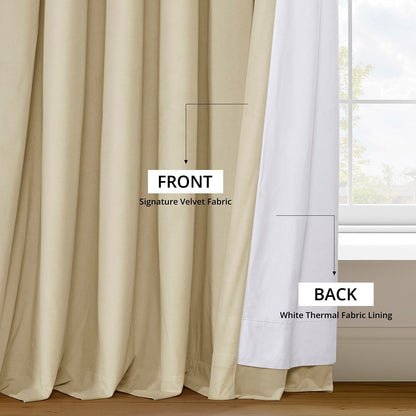Exclusive Fabrics Signature Extra Wide Blackout Velvet Curtains (1 Panel) - Luxurious Blackout Drapes