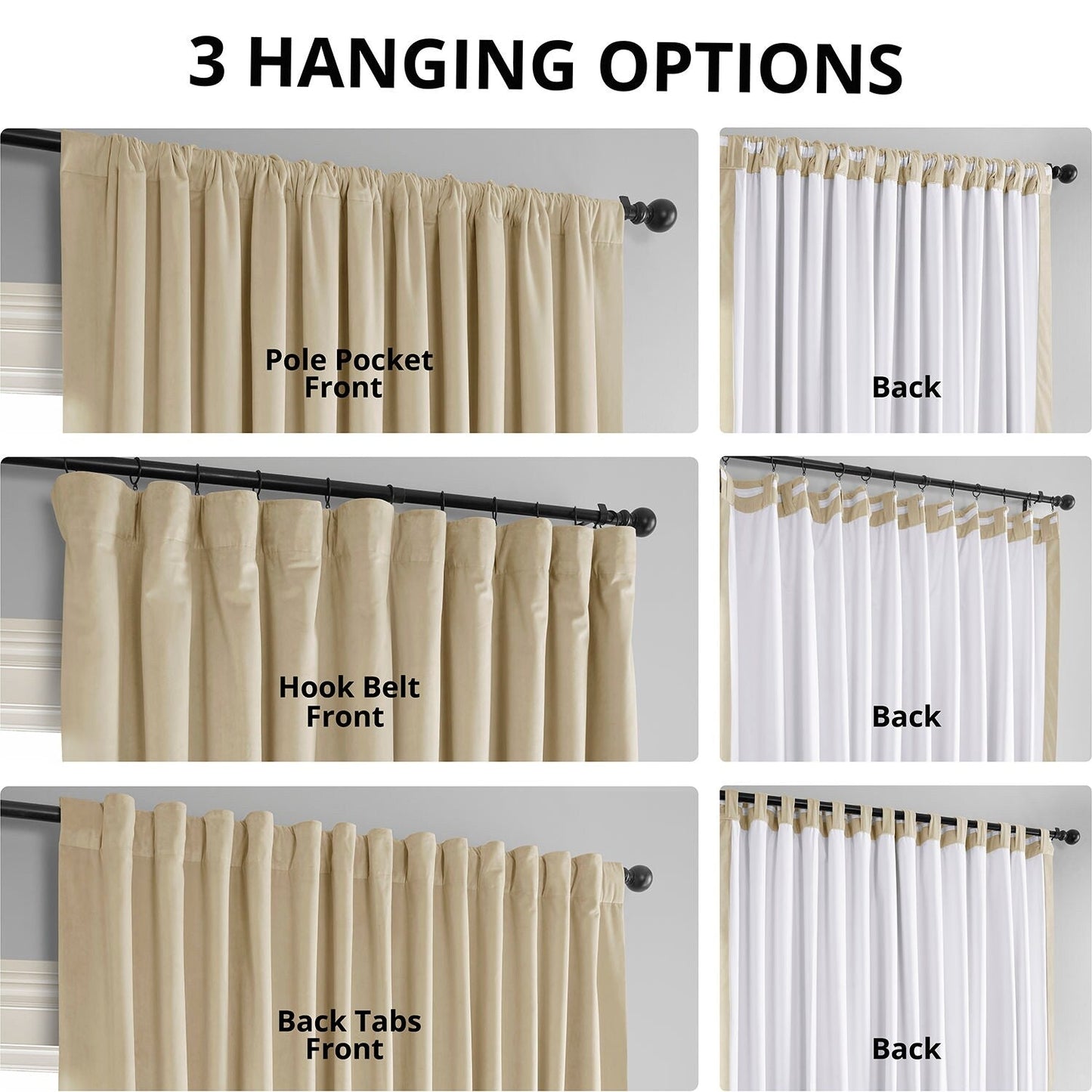 Exclusive Fabrics Signature Extra Wide Blackout Velvet Curtains (1 Panel) - Luxurious Blackout Drapes