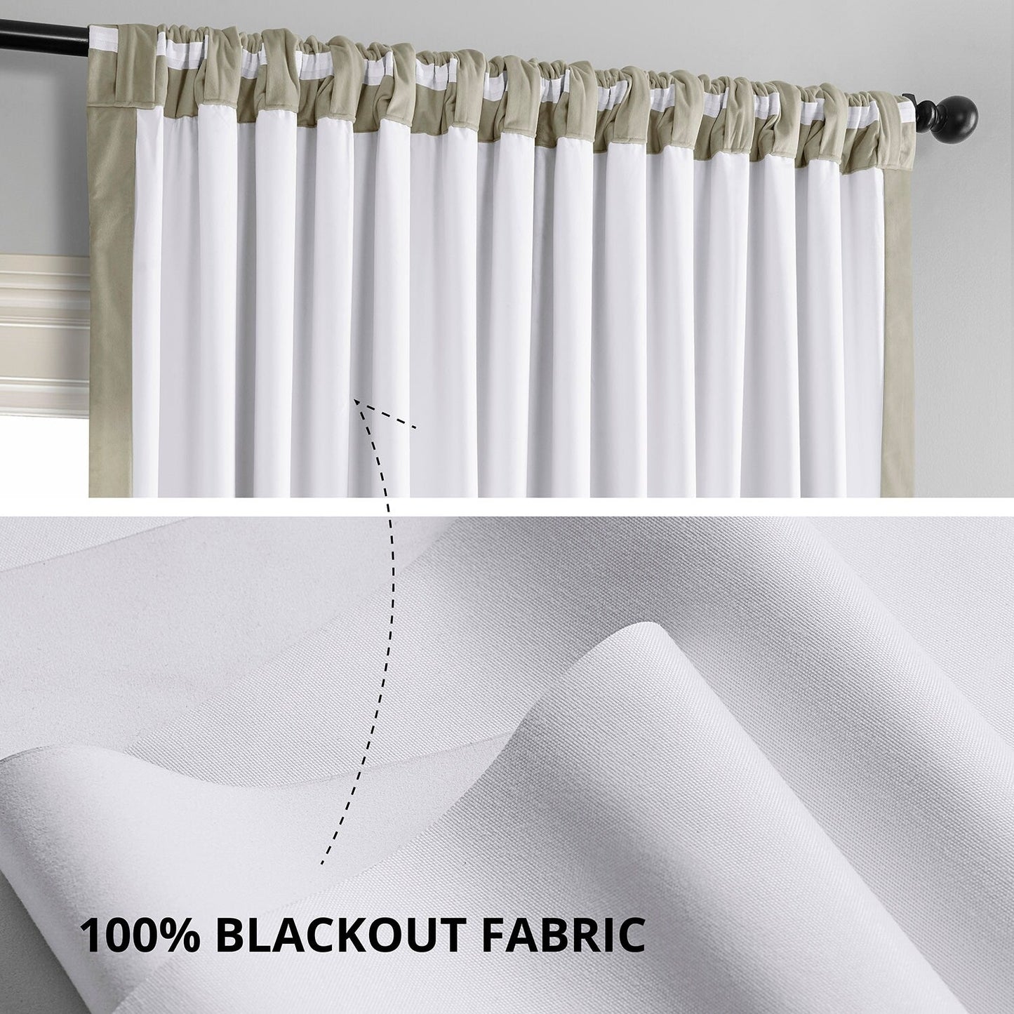 Exclusive Fabrics Signature Extra Wide Blackout Velvet Curtains (1 Panel) - Luxurious Blackout Drapes