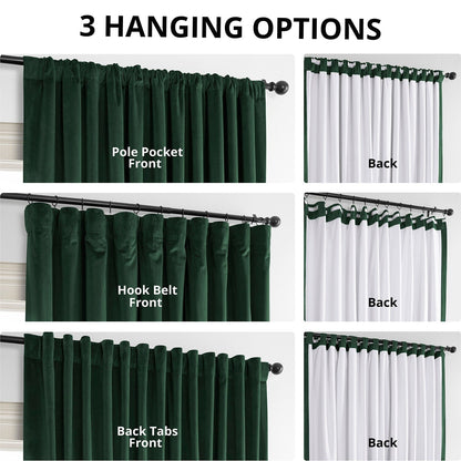 Exclusive Fabrics Signature Extra Wide Blackout Velvet Curtains (1 Panel) - Luxurious Blackout Drapes