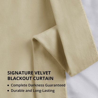 Exclusive Fabrics Signature Extra Wide Blackout Velvet Curtains (1 Panel) - Luxurious Blackout Drapes