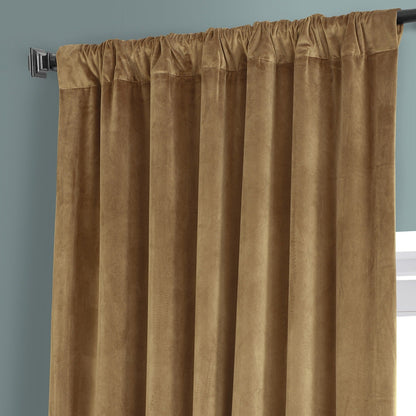 Exclusive Fabrics Signature Plush Velvet Hotel Blackout Curtains (1 Panel) - Luxury Soft Drapery for Light Control & Elegance