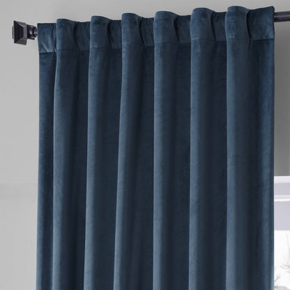 Exclusive Fabrics Signature Plush Velvet Hotel Blackout Curtains (1 Panel) - Luxury Soft Drapery for Light Control & Elegance