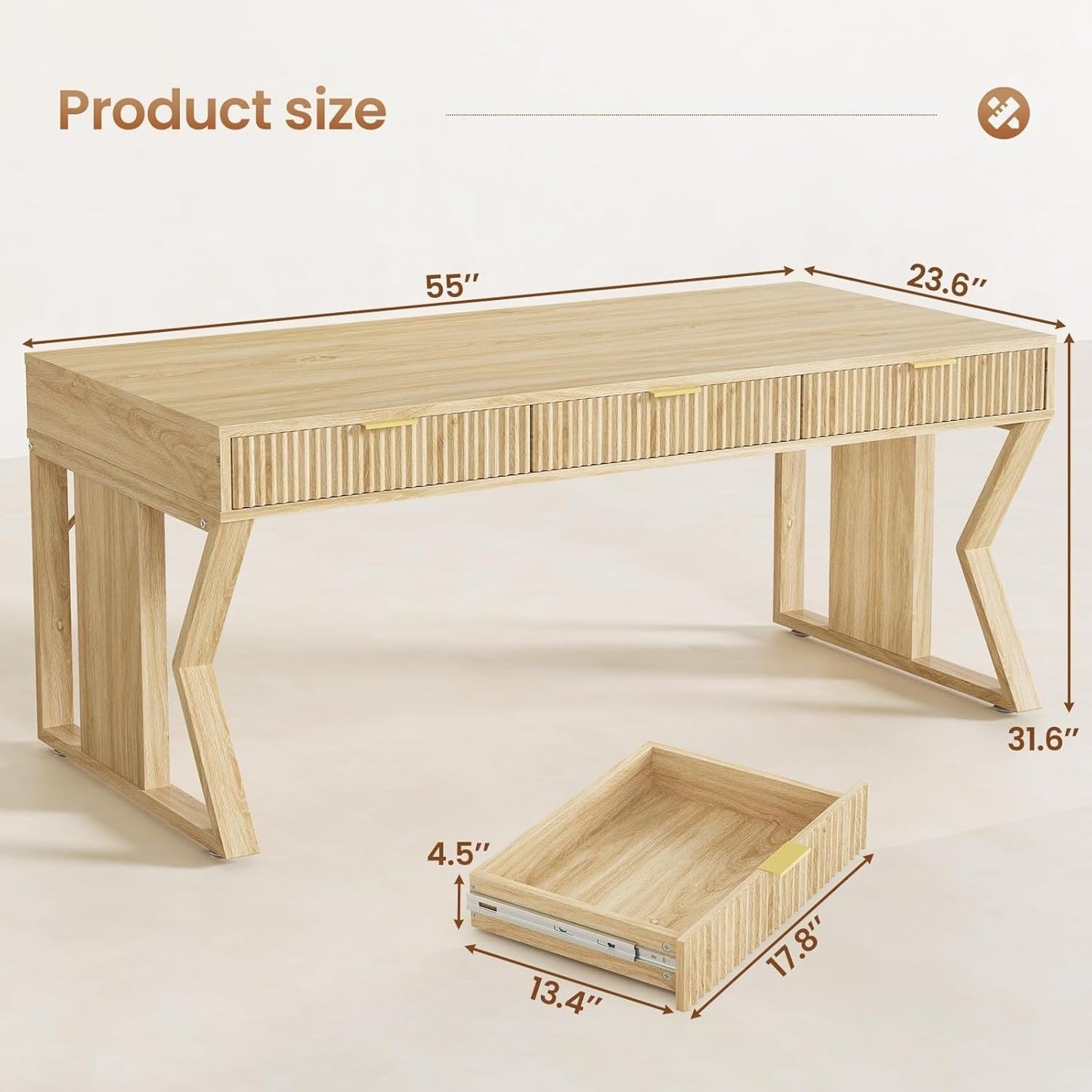 Bureau de direction de ferme Bureau à domicile Tiroir de classement Support d'écran Prise de courant
