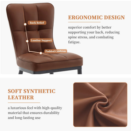 Lot de 2/4 chaises de salle à manger rembourrées en similicuir