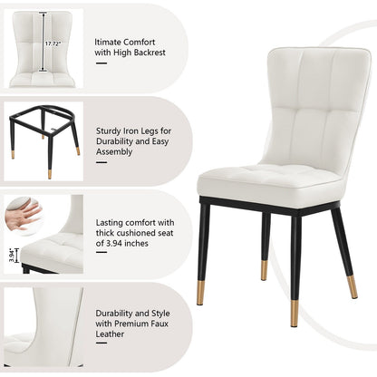 Lot de 2/4 chaises de salle à manger rembourrées en similicuir