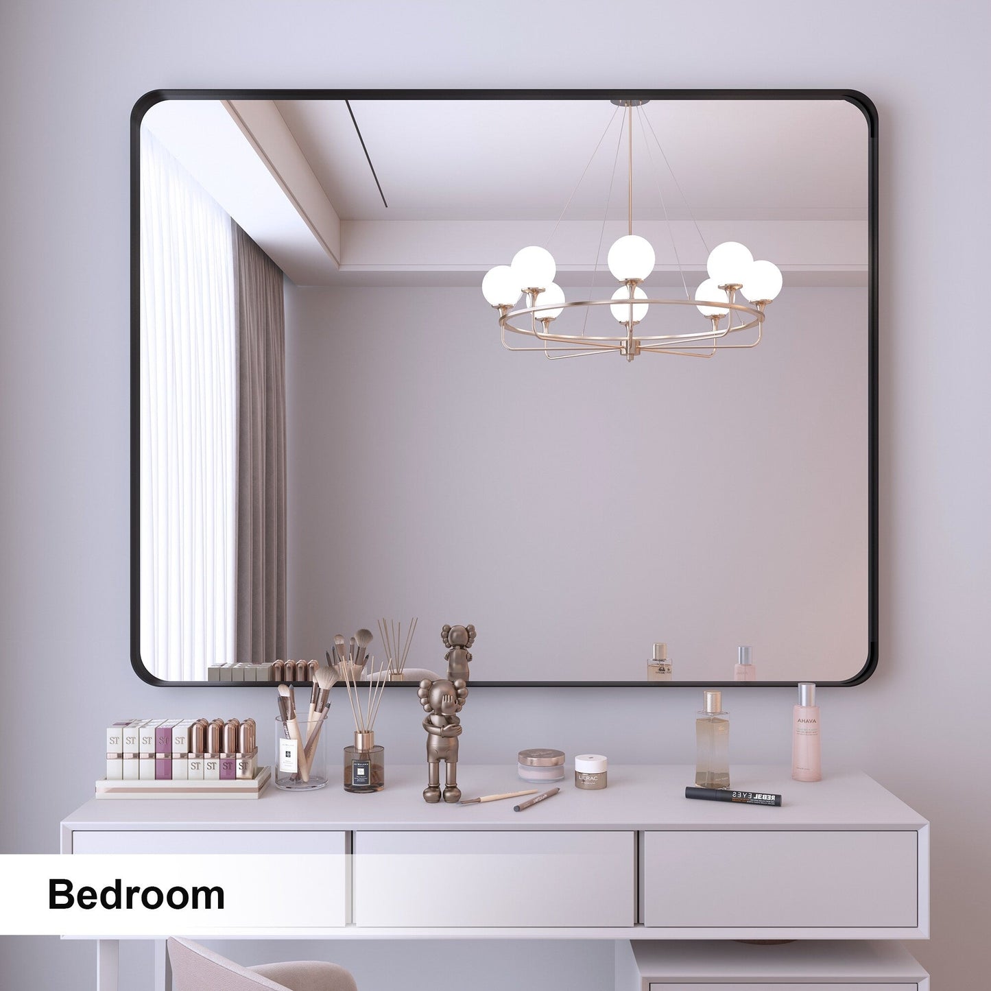 Framed Wall Mounted Bathroom Vanity Mirror