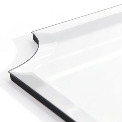 Miroir mural biseauté festonné rectangulaire sans cadre, pour salle de bain, coiffeuse, chambre à coucher, 1 bord biseauté - Transparent