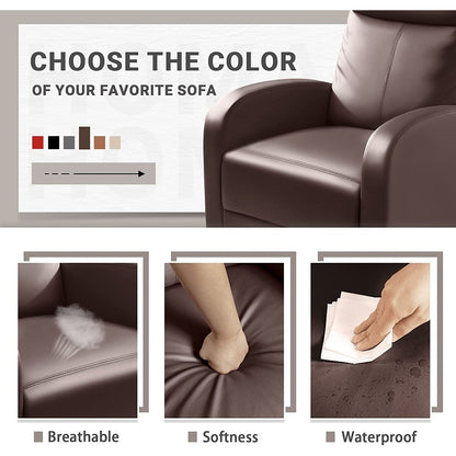 Fauteuil inclinable Furniwell en cuir PU avec assise et dossier rembourrés.