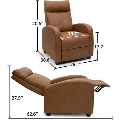 Fauteuil inclinable Furniwell en cuir PU avec assise et dossier rembourrés.