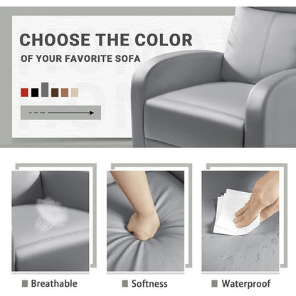 Fauteuil inclinable Furniwell en cuir PU avec assise et dossier rembourrés.