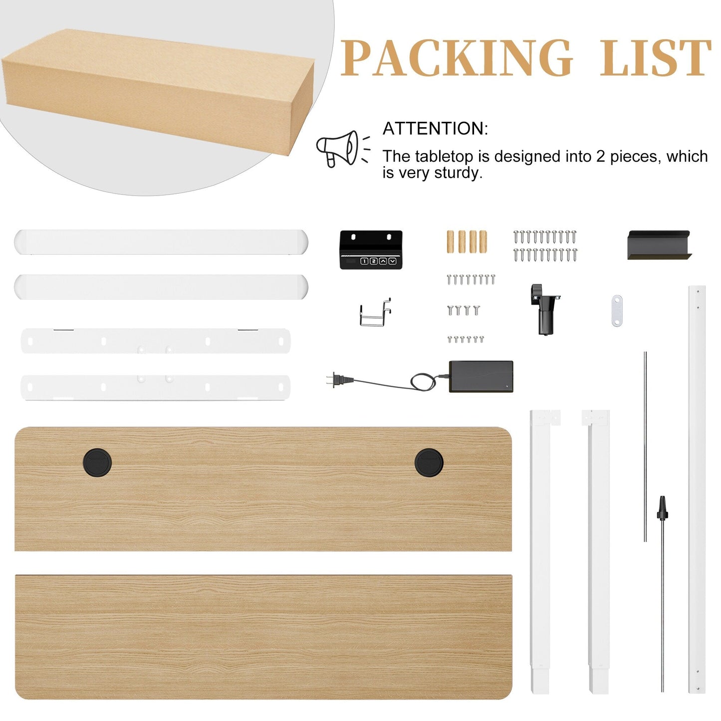 Bureau debout électrique réglable en hauteur Futzca, bureau assis-debout pour ordinateur avec panneau d'épissure