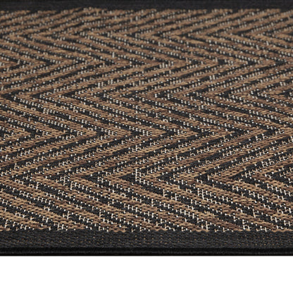 Tapis d'intérieur/extérieur Madison Park Hurley naturel/noir texturé à chevrons