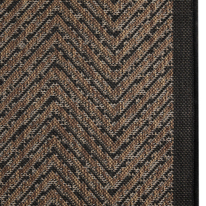 Tapis d'intérieur/extérieur Madison Park Hurley naturel/noir texturé à chevrons