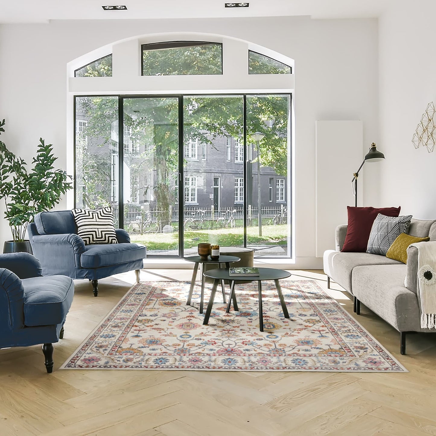 Collection de tapis Gertmenian Crystal Print, lavables, imprimés numériquement, à poils plats, en polyester antidérapant