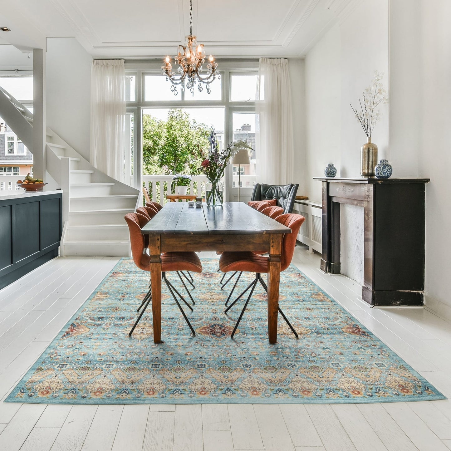 Collection de tapis Gertmenian Crystal Print, lavables, imprimés numériquement, à poils plats, en polyester antidérapant