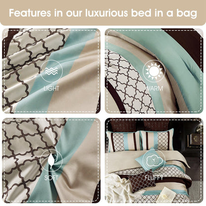 Nanshing Avalon Trellis 8-Piece Moroccan Print Comforter Set