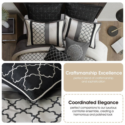 Nanshing Avalon Trellis 8-Piece Moroccan Print Comforter Set