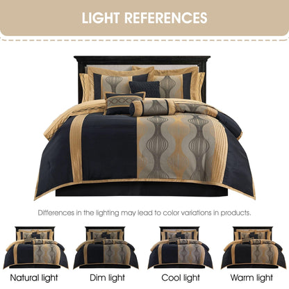 Nanshing Daniella 7-Piece Modern Geometric Comforter Set