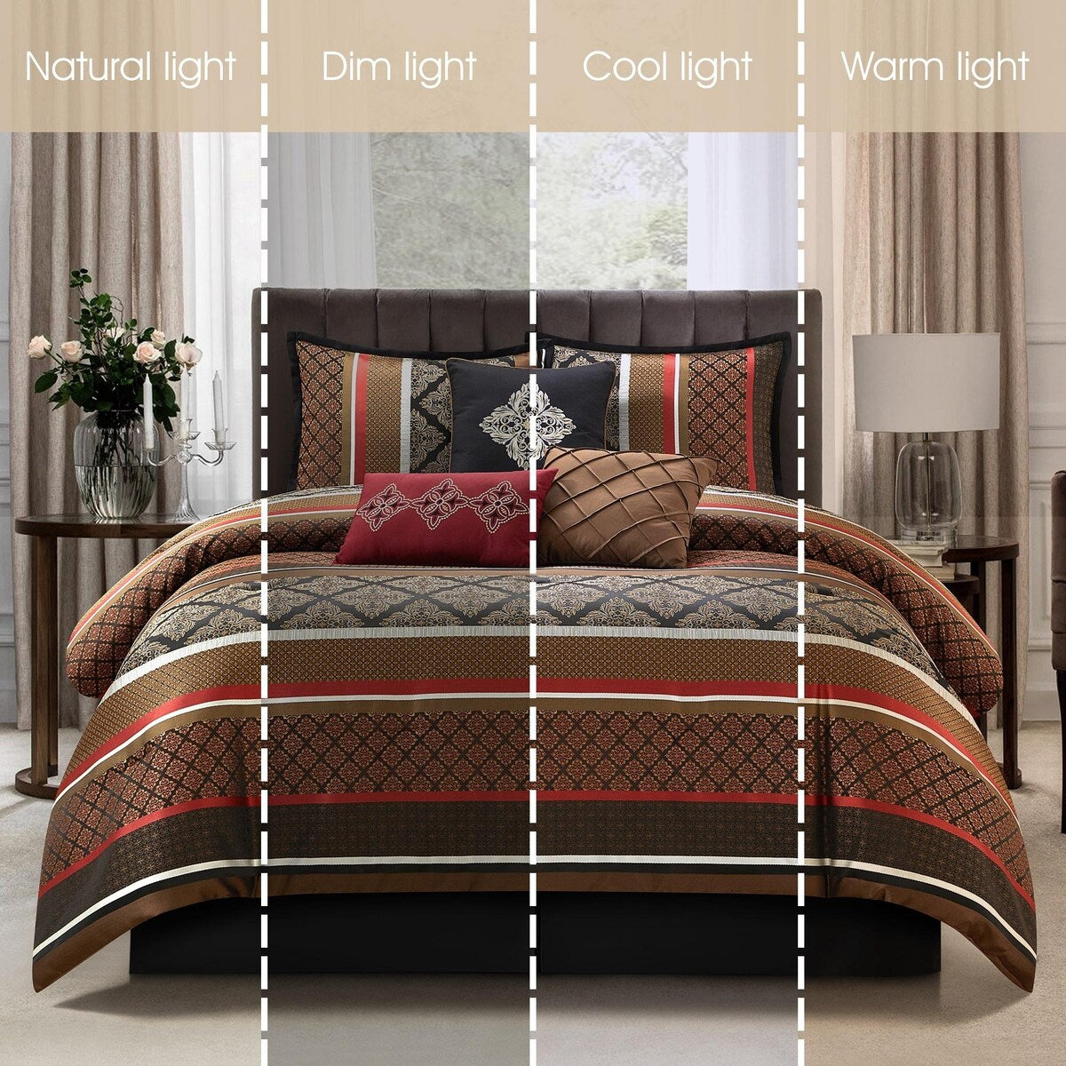 Nanshing Jensen 7 Piece Jacquard Geometric Comforter Set