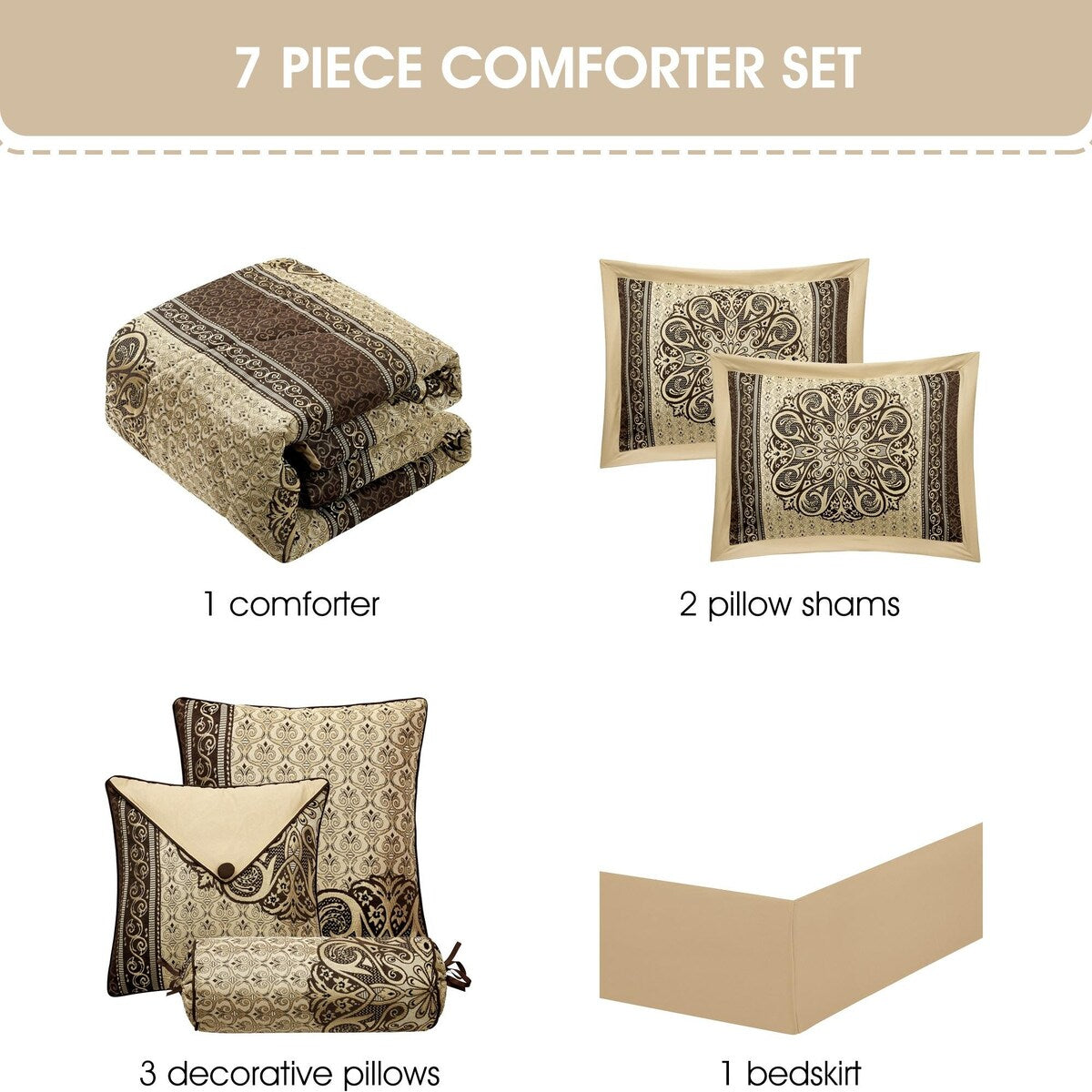 Nanshing Prince 7 Piece Elegant Medallion Comforter Set