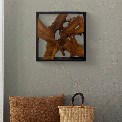 Greenage Teak Wall Decor Abstract Live Edge Wall Sculpture
