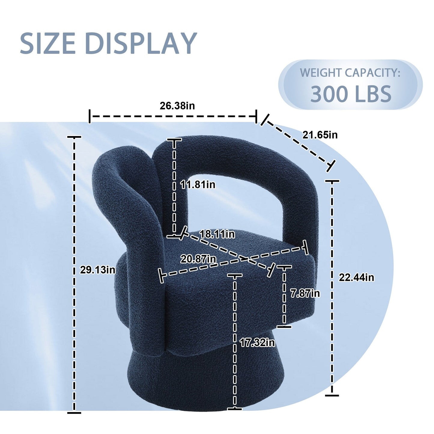 HOMEFUN Boucle Upholstered 360 Degree Swivel Cuddle Barrel Accent Chairs