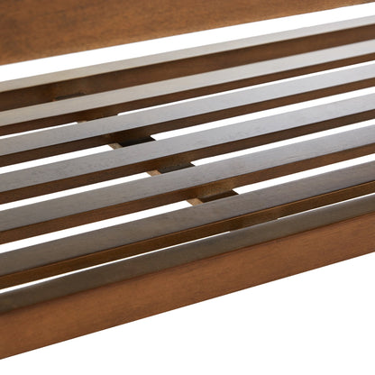 Banc à chaussures d'entrée, banc de rangement en tissu et bois massif, banc rembourré de 43 pouces pour salon et chambres