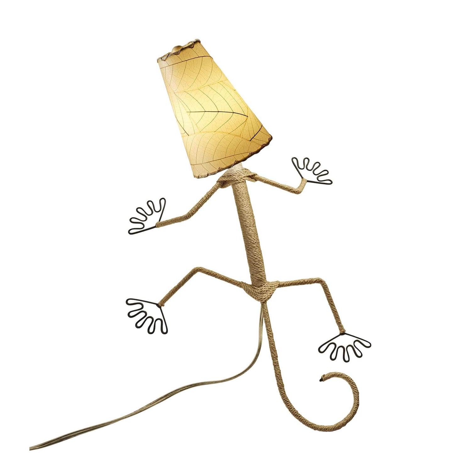 Eangee Handmade Gecko Wall Lamp Combo, Cocoa Leaves Shade, 16 x 7 x 24 in. - 16 x 7 x 24