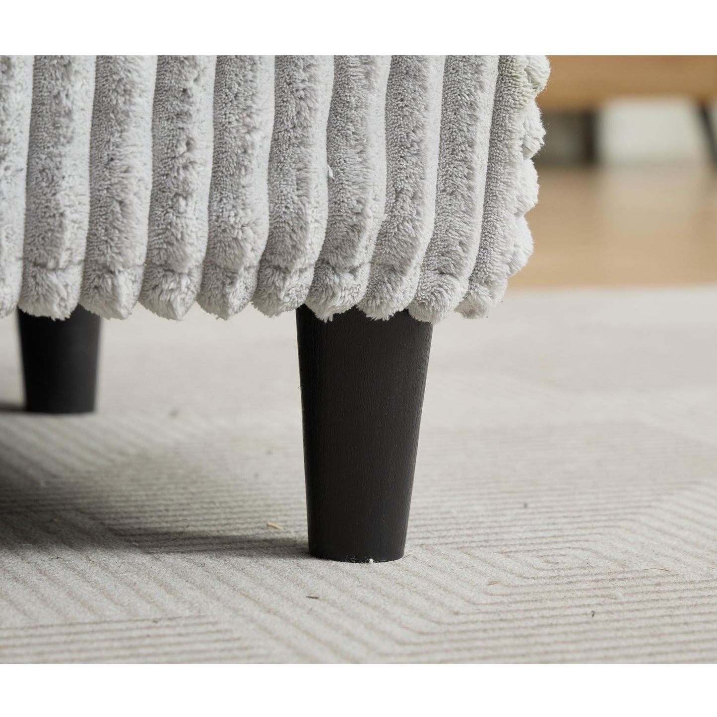 Harmonia 109 W Oversized Corduroy Sofa Bed, Deep Seat Double Lounge Chaise with 4 Pillows