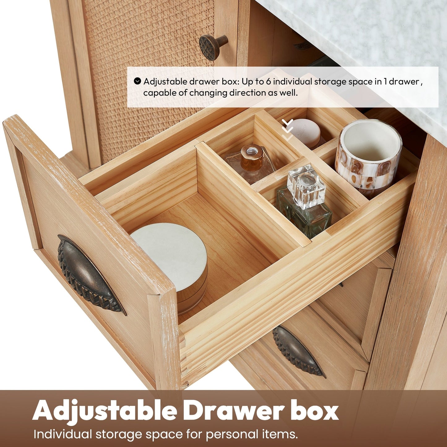 Meuble-lavabo Hervas avec plateau en marbre naturel sans miroir