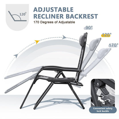 Ensemble de 2 chaises longues de jardin Homall à gravité zéro avec coussins
