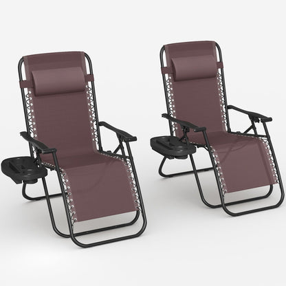 Ensemble de 2 chaises longues de jardin Homall à gravité zéro avec coussins