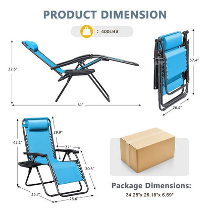 Ensemble de 2 chaises longues de jardin Homall à gravité zéro avec coussins