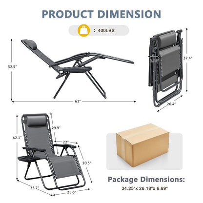 Ensemble de 2 chaises longues de jardin Homall à gravité zéro avec coussins