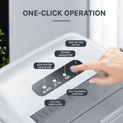 Ice Makers Countertop, Portable Ice Maker Machine with Handle, Self-Cleaning Ice Maker, for Home/Office/Kitchen