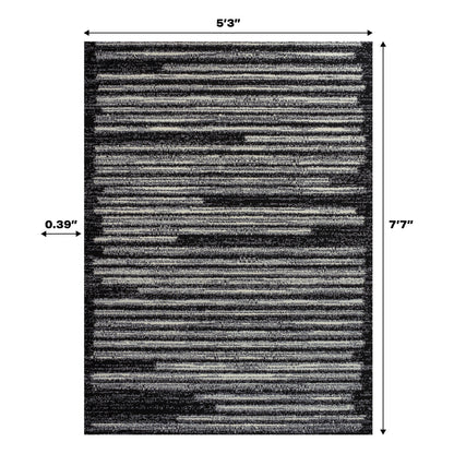 JONATHAN Y Tapis moderne à rayures berbères Aksil