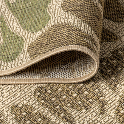 Tapis d'intérieur/extérieur JONATHAN Y à motif floral tissé texturé