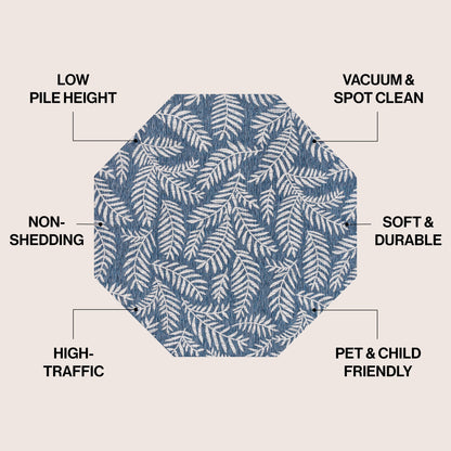 JONATHAN Y Tapis intérieur/extérieur à fronde de palmier Galon