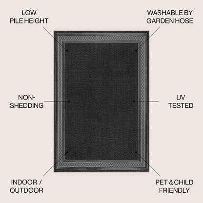 Tapis d'intérieur/extérieur JONATHAN Y Havana Classic à bordure losanges