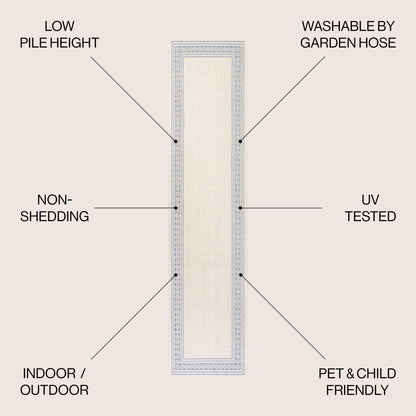 Tapis d'intérieur/extérieur JONATHAN Y Havana Classic à bordure losanges