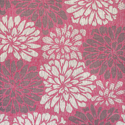 Tapis d'intérieur/extérieur JONATHAN Y à motif floral tissé texturé