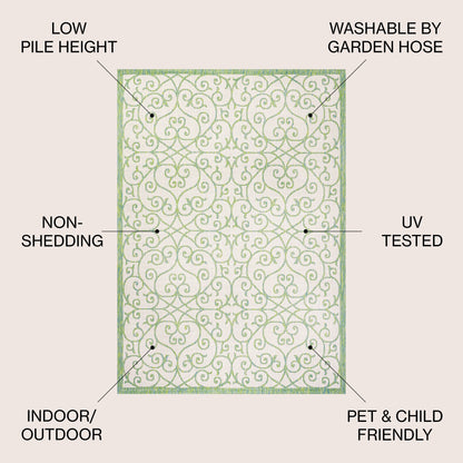 Tapis d'intérieur/extérieur à tissage texturé JONATHAN Y Ourika