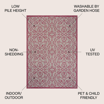 Tapis d'intérieur/extérieur à tissage texturé JONATHAN Y Ourika