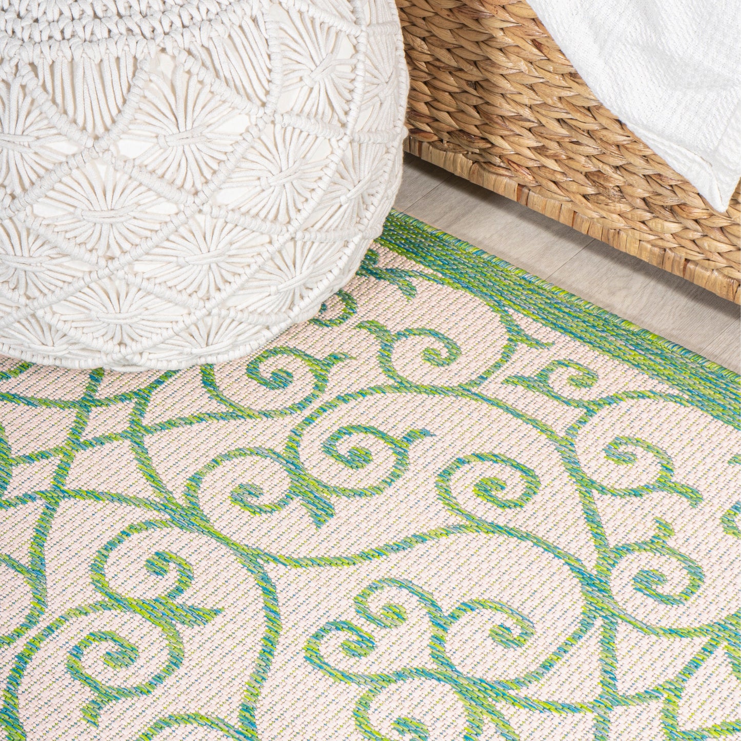 Tapis d'intérieur/extérieur à tissage texturé JONATHAN Y Ourika