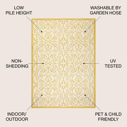 Tapis d'intérieur/extérieur à tissage texturé JONATHAN Y Ourika