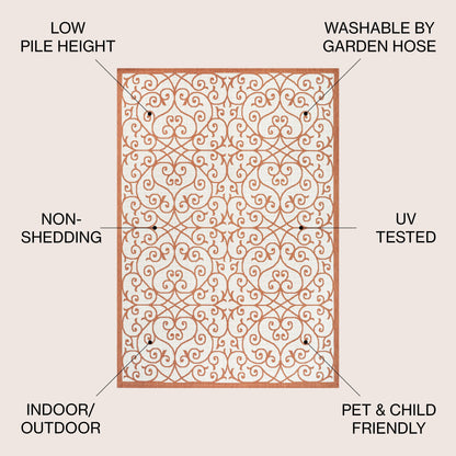 Tapis d'intérieur/extérieur à tissage texturé JONATHAN Y Ourika